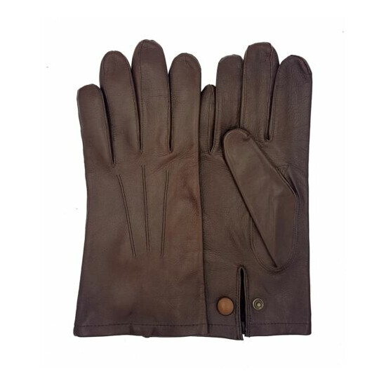 Men's Officers Unlined Leather Gloves - New - Black & Brown image {1}