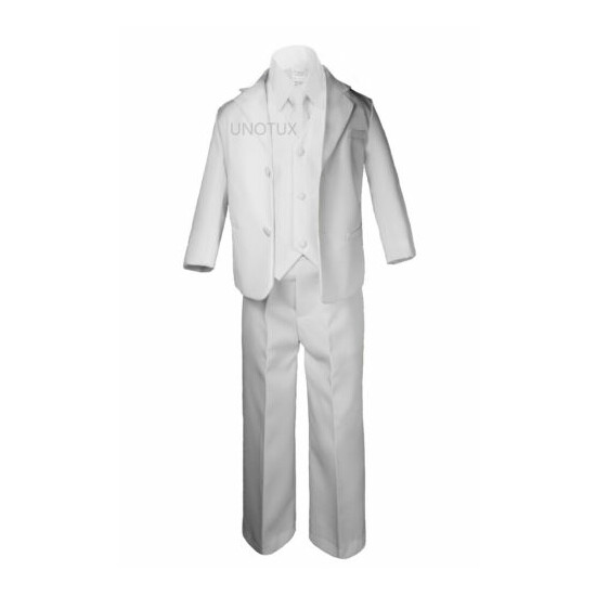Baby,Toddler Boy Wedding Baptism Communion Graduation Formal Tuxedo Suit white  image {2}