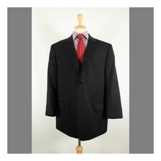 Pronto Uomo 48R Black Solid 100% Wool 2-Button Mens Sport Coat Blazer Jacket image {1}