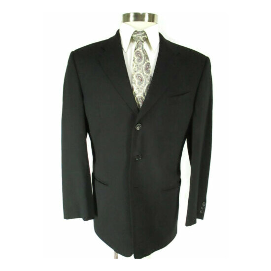 Armani Collezioni Mens Black 3 Btn Suit 41R Italy Made Recent image {1}