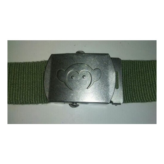 Appaman Boys Green adjustable Web Belt monkey logo image {2}