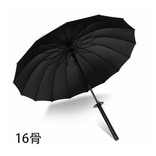 Japanese Sword Rainny Umbrella Folding Windproof Sun Ninja Style Katana Black image {4}