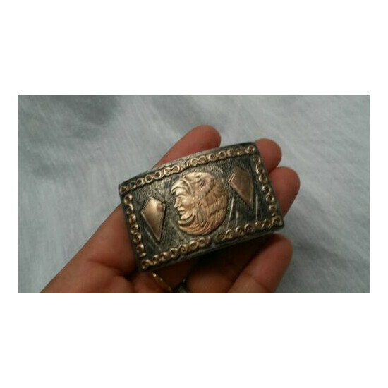 Very nice vintage Mexico sterling 925 2 tones buckle  image {2}