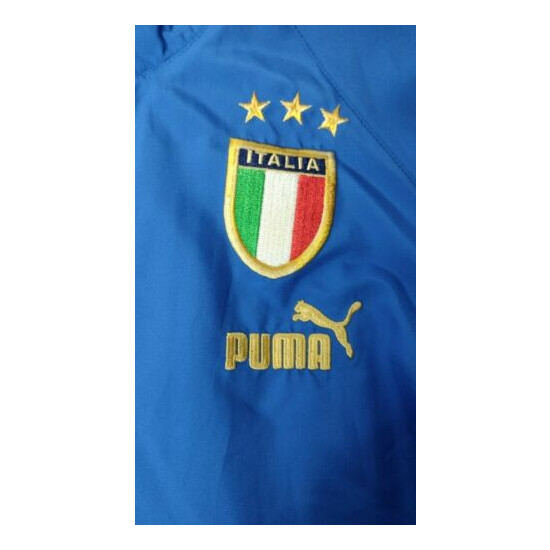 Puma Italia Soccer Jacket Teen Boys Medium Blue Italy Patch Embroidered image {3}