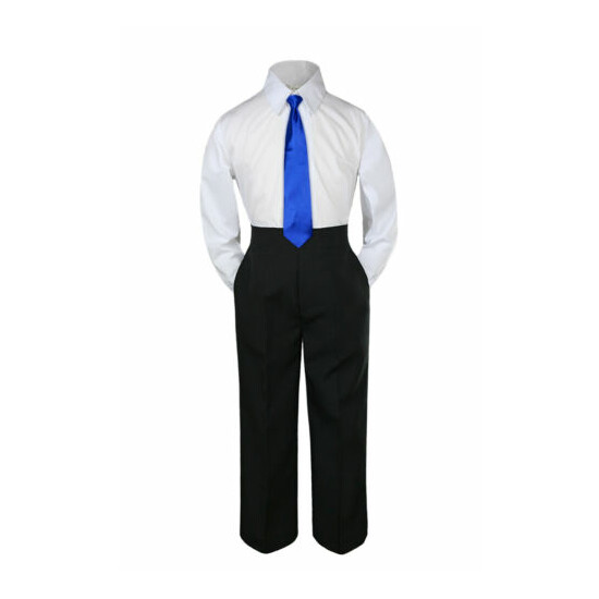 3pc Royal Blue Tie Shirt Suit for Baby Boy Toddler Kid Pants Color by Selection image {2}