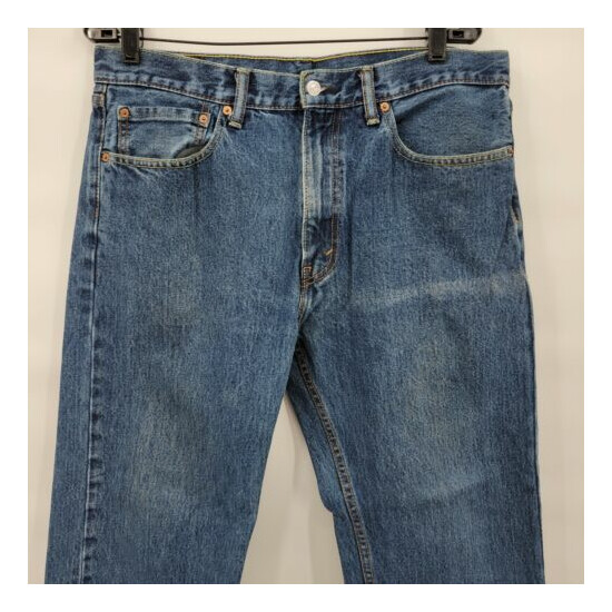 Levi's 505 Men Blue 11" High Rise 100% Cotton Straight Regular Jeans Size 36 image {2}