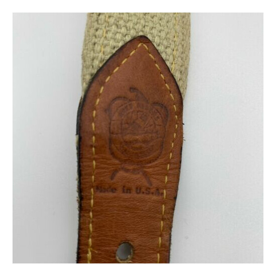 Genuine Leather Canvas Size 36 Brass Buckle Brown Dolphin Mahi Men's Belt image {3}