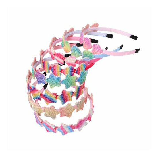 1 PC Baby Girl Cute Handmade Glitter Multiple Color Headbands For Kids Hairbands image {4}