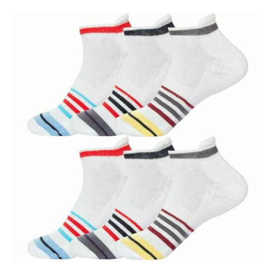 6 Pairs Mens Workwear Trainer Socks Reinforced Heel Toe & Cushioned Soles 6-11 image {3}