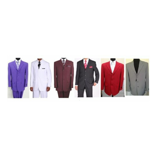 Men's Basic Single Breast 3 Button Work Suit with Pants Fortino Landi 802P image {2}