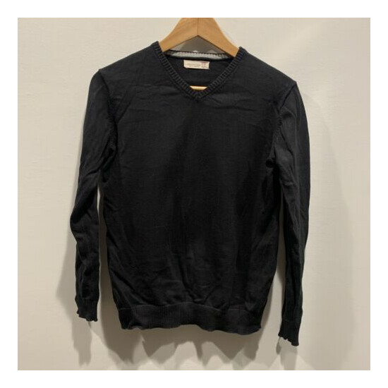 Zara Knitwear Girl's Black Long Sleeve Sweater Size 11-12 152 cm 100% Cotton image {1}