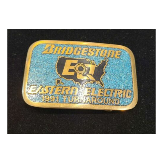 Bridgestone DynaBuckle Eastern Electric 1991 Turnaround Heavy Metal Belt Buckle  image {4}