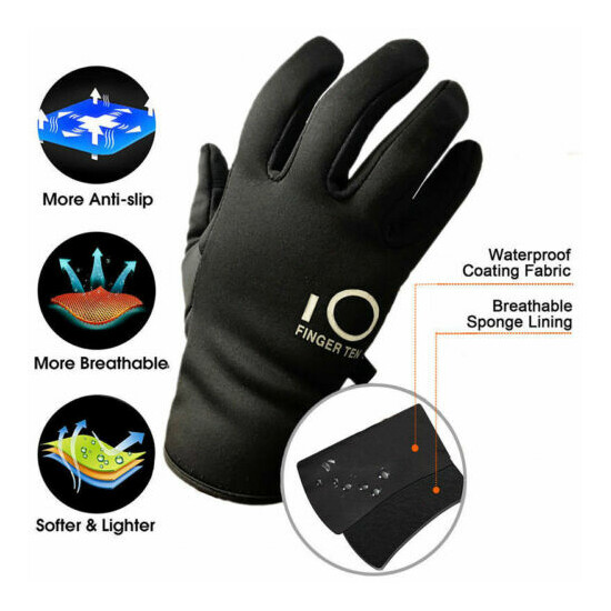 Cycling Winter Gloves Waterproof Touch Screen Full Finger Liner Men Women Sports image {2}