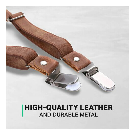Mio Marino adjustable KLOOPE Leather Suspenders for Men - Fashion Y Back Bowtie  image {1}