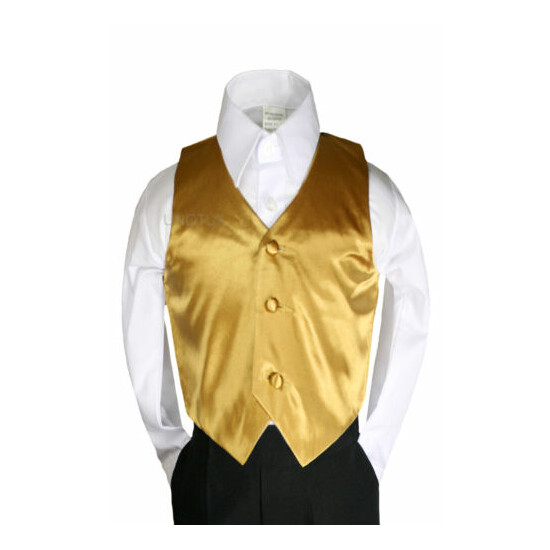 23 Color Pick Satin Vest Only Baby Boys Toddler Teen for Formal Tuxedo Suits S-7 image {8}