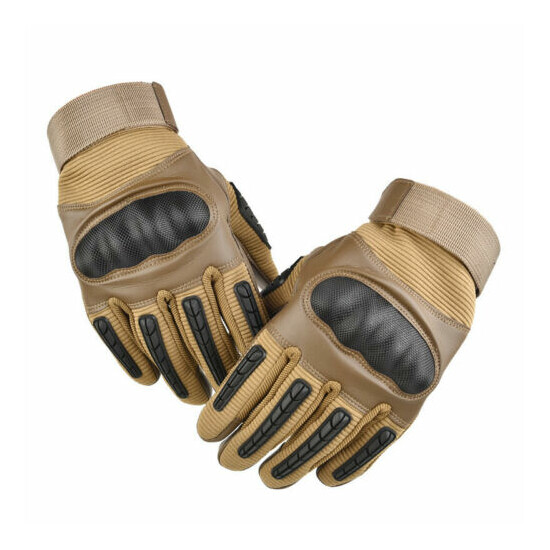 Full Finger Men's Gloves Leather Touchscreen Motorcycle Hunting Driving Working  image {3}