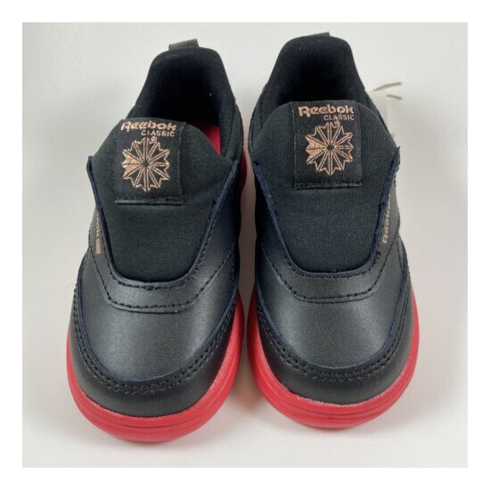 REEBOK CARDI B Baby Black Red Gold Slip-on Tennis Shoe Coateclub C Slip On NEW image {2}