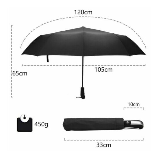 Automatic Umbrella Unisex Wind Resistant Folding Luxury Large Windproof Strong image {3}
