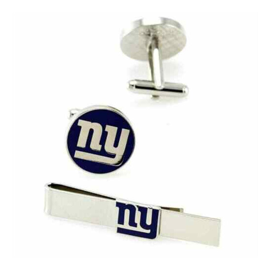 NY Giants Silver Logo Tie Clip & Cufflinks Set image {2}