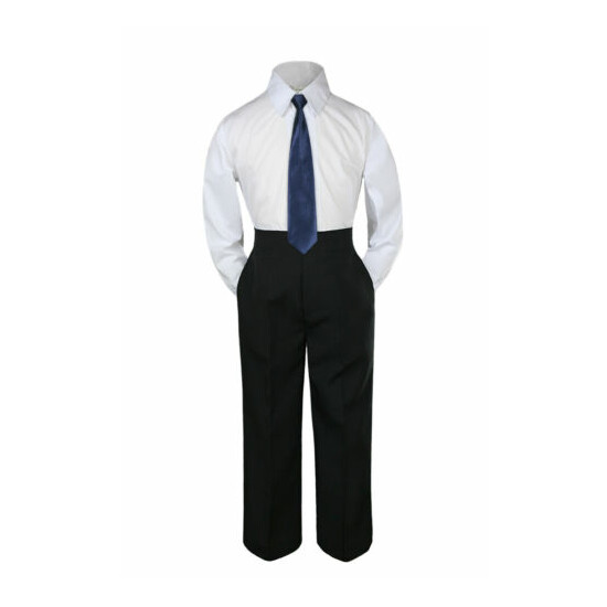 3pc Navy Blue Tie Shirt Suit for Baby Boy Toddler Kid Pants Color by Selection image {2}