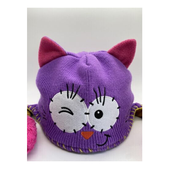 Flipeez Cat Beanie Cap Hat Girls Fitted One Size Pink Cotton  image {2}