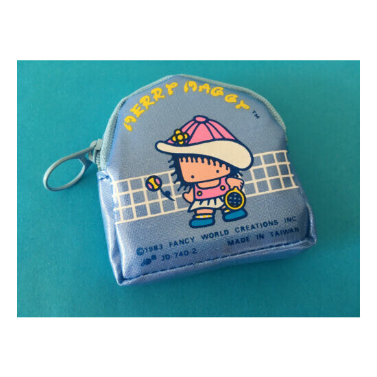  80'S MERRY MAGGY LITTLE COIN PURSE WALLET FANCY WORLD CREATIONS TAIWAN - BLUE image {2}