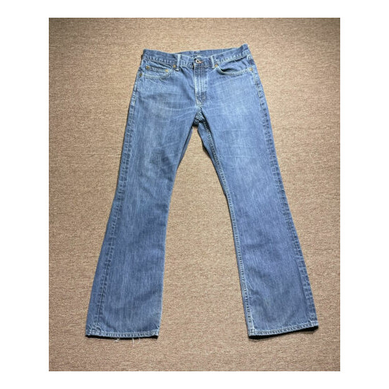 Banana Republic Mens Size 32 Bootcut Jeans Distressed Blue Denim Cotton 32x32 image {1}