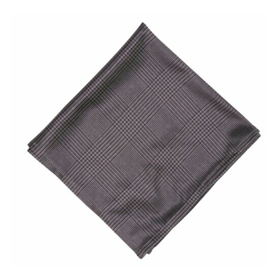 Wurkin Stiffs Mens Grey Microfiber Plaid Pocket Square 37013 image {1}