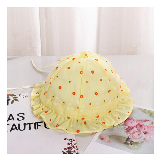 Baby Girls Floppy Sun Hat with Wide Brim Polka Dot Sun Protection Cap Summer image {1}