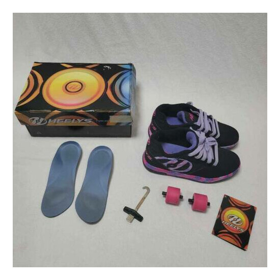 Heelys Girls Propel 2.0 Sneakers Black Purple Camo 770986 Roller Skate Shoes 4Y image {1}