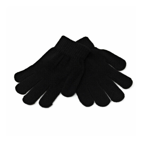 KIDS Magic Gloves Pair Winter Warm Girls Boys Stretch Black Soft Children Unisex image {2}