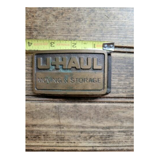 U-Haul Moving & Storage Equipment Rental Company Solid Brass Vintage Belt Buckle image {3}