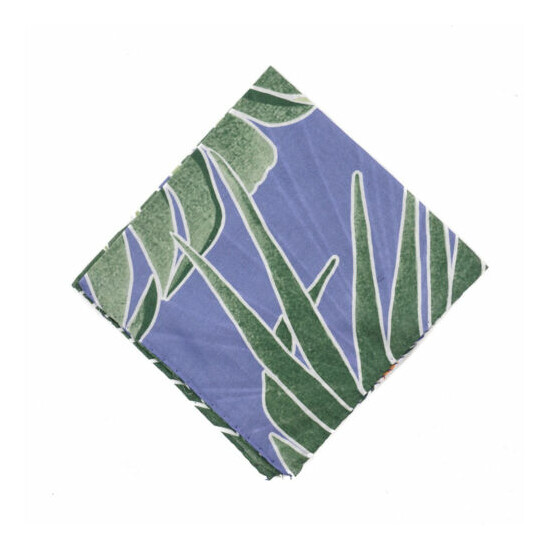 NWT RODA Tropical Floral Palm Leaf Print Cotton Pocket Square image {2}