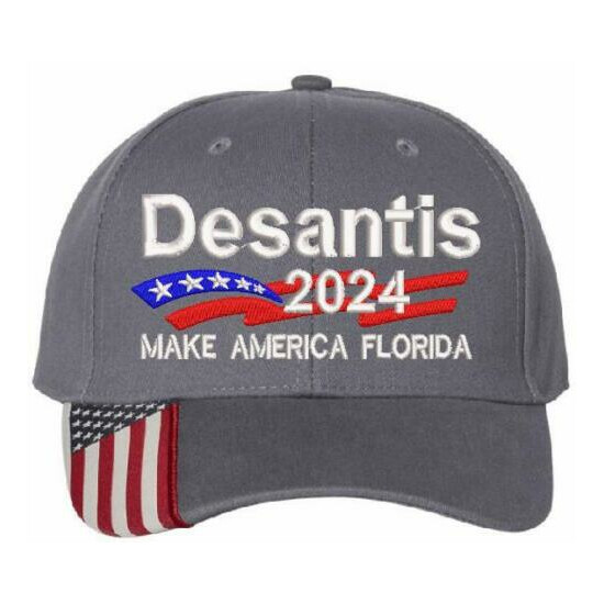 DESANTIS 2024 MAKE AMERICA FLORIDA Embroidered Adj. Hat Trump STARS EDITION image {3}
