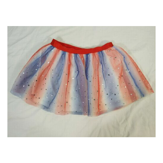 WAY TO CELEBRATE Girl's Patriotic Elastic Waist Tutu Style Skirt size M(7-8) image {2}