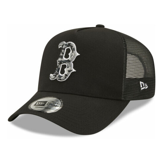 Boston Red Sox New Era Camo Infill Black Trucker Cap image {1}