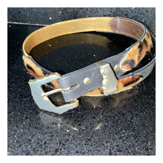 Vintage VR San Marcos Leather/Cheetah/Mesh Belt Made In Spain —Size M image {1}