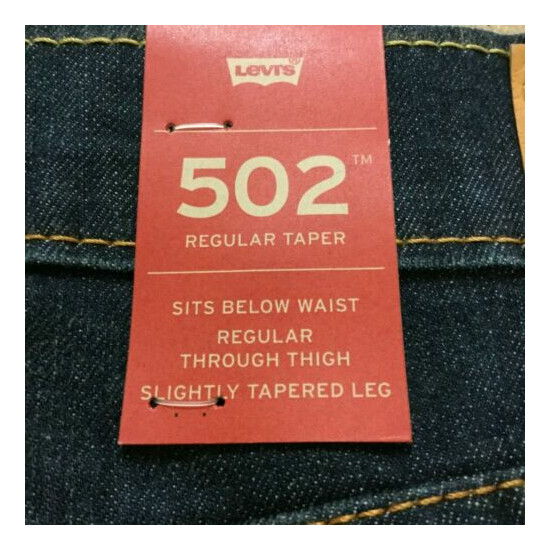 Levi's Levi Strauss Mens 502 Regular Fit Stretch Low Rise Tapered Leg Jeans image {2}