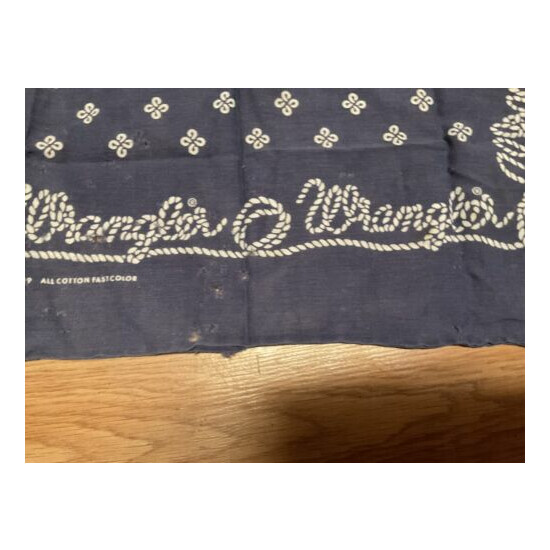 Vintage Wrangler Western Bandana Blue Classic Cotton image {4}