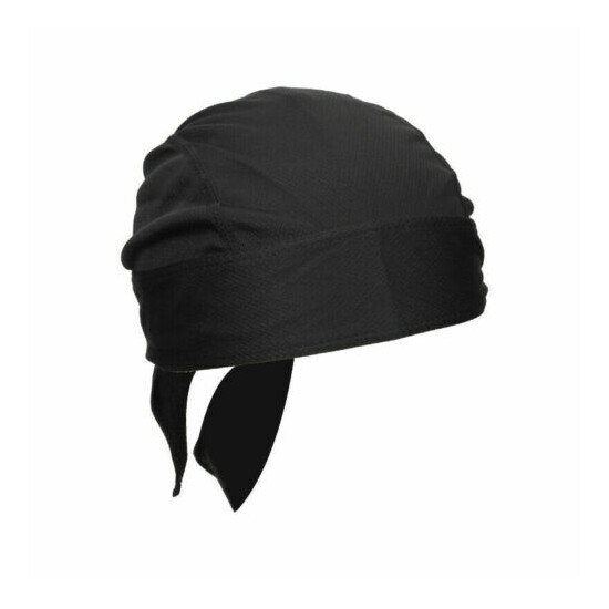 3pcs Black Bandanas Doo Rag Head wrap Do Rag Biker Skull Cap Capsmith Du Rag Hat image {3}