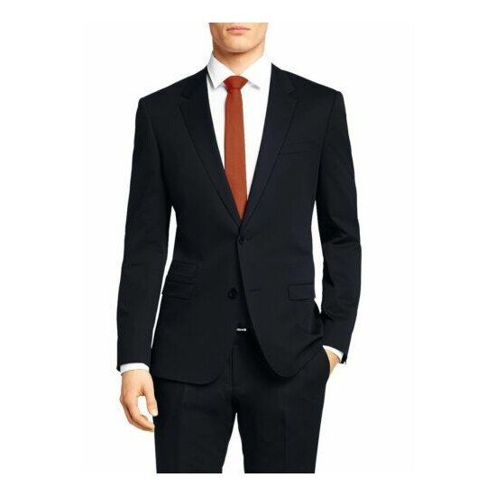 Nicoletti Mens Two Button Stretch Slim Fit Suit Ticket Pocket Jacket With Pant image {2}
