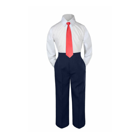 3pc Red Tie Shirt Suit Outfit for Baby Boy Toddler Kid Pants Color by Selection image {4}