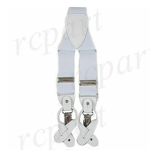 New Y back Men's Vesuvio Napoli Suspenders Braces clip on formal party White image {1}