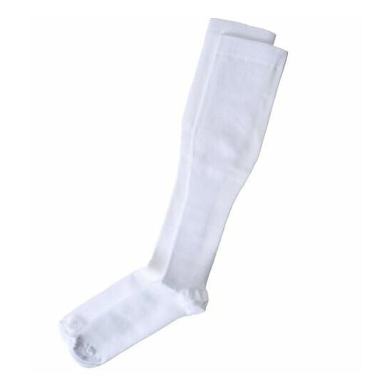 Compression Socks Calf Foot Knee Pain Relief Support Stockings White L/XL 3 Pair image {2}