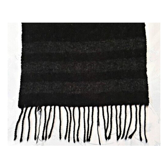 VINTAGE AUTHENTIC CONWELL CHARCOAL WOOL BLEND LONG MEN'S FRINGE SCARF image {2}