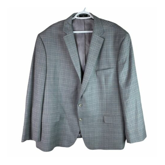 Shaquille O'neal XLG Windowpane Check Blazer Jacket Sport Coat Mens 52R Gray  image {1}