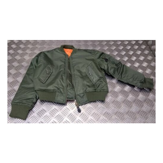 Kids Army Air Force MA1 Flight Pilot Bomber Style Childrens Flying Jacket - NEW image {1}