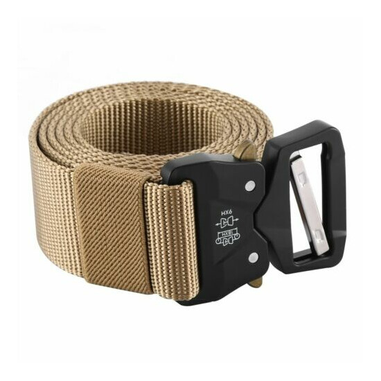 Tactical Waist Belt Nylon Webbing Military Train Strap Quick Release Buckle New image {3}