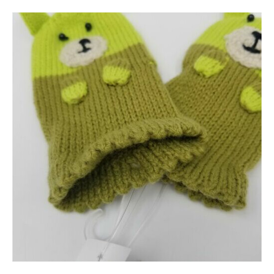 Cupcakes And Cartwheels Mitten Set Bears Green 1 to 3 Years Acrylic image {2}