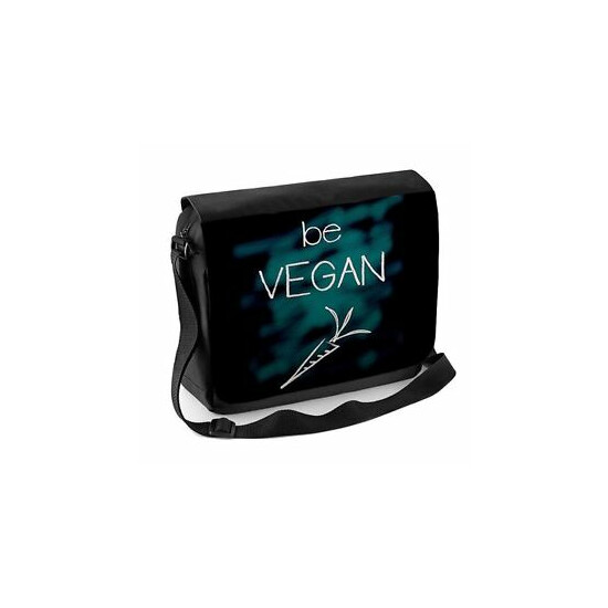 Be Vegan Laptop Messenger Bag - Animal Rights Gift Present image {1}
